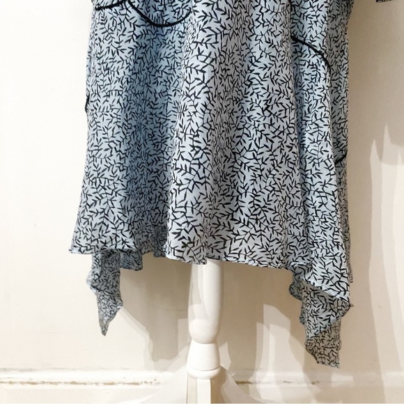 DOROTHEE SCHUMACHER SILK BLEND TIE NECK KEYHOLE OVERSIZED RUFFLE DRESS - 4 - Picture 7 of 10